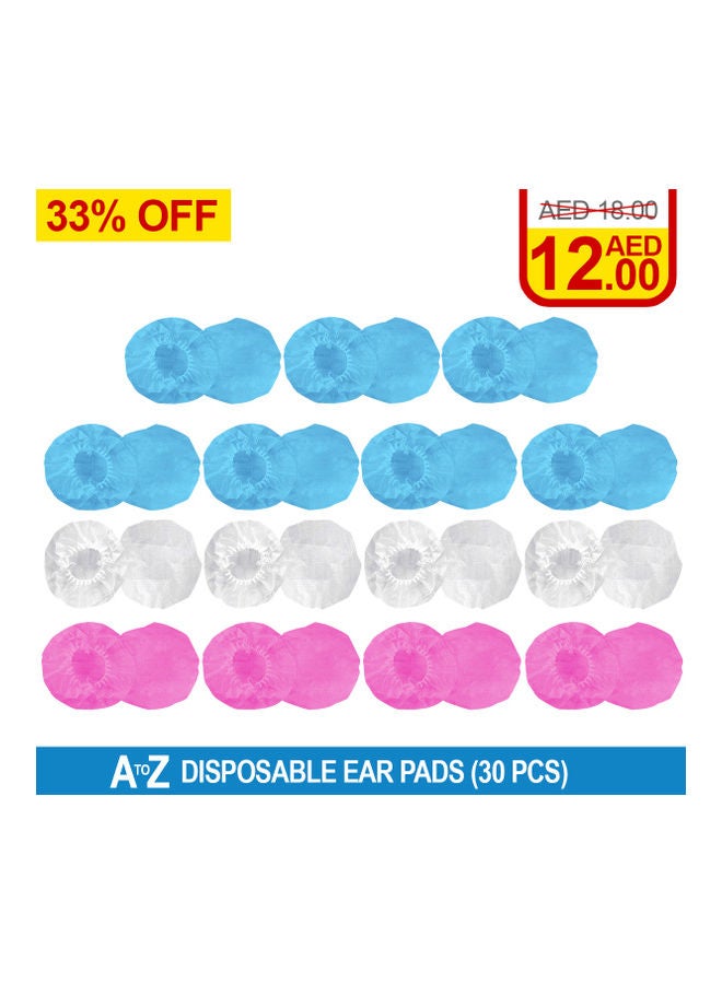 A TO Z 30 Pieces Disposable Ear Pads   Pack Of 3 Multicolour  - Image 2