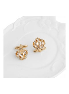 JOLLY Diamond Studded Crown Shape Cufflinks  - Image 2