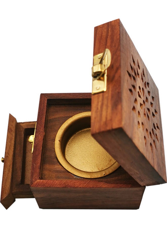 صندوق خشبي كلاسيكي مصنوع يدويا بني 9 X 9سم  - Image 3
