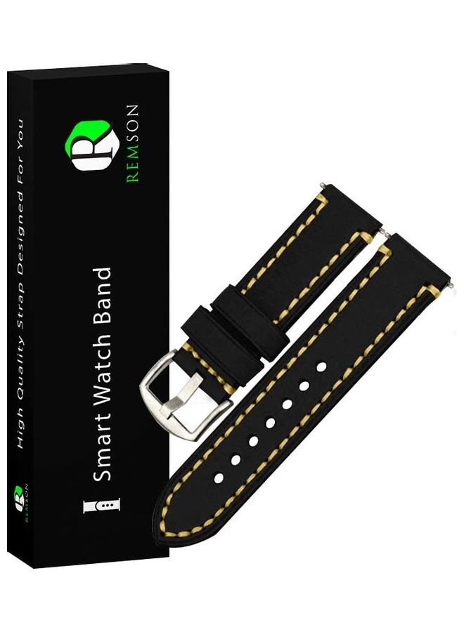 Remson Leather Waxing Oil Strap Band Black - Image 1