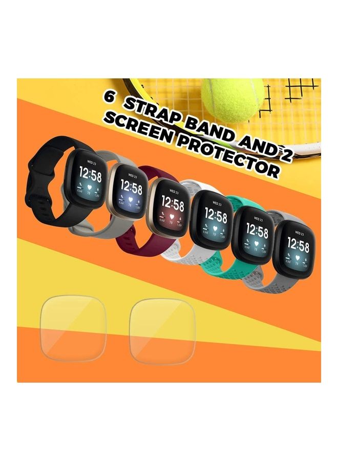 Remson - Pack Of 8 Small Silicone Strap Band With TPU Screen Protector Multicolour - Image 1
