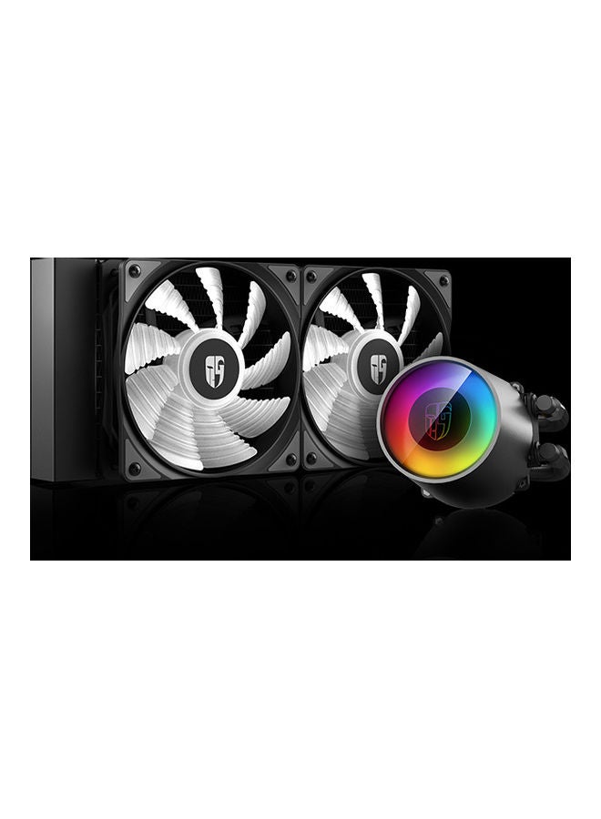 ديب كول مبرد سائل كاسل 240 بإضاءة متعددة الألوان RGB V2 من AIO أسود  - Image 2