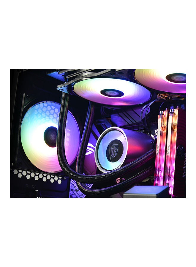 ديب كول مبرد سائل كاسل 240 بإضاءة متعددة الألوان RGB V2 من AIO أسود  - Image 3