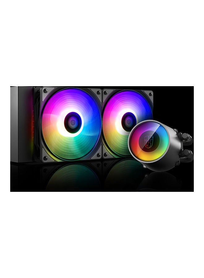 ديب كول مبرد سائل كاسل 240 بإضاءة متعددة الألوان RGB V2 من AIO أسود  - Image 1