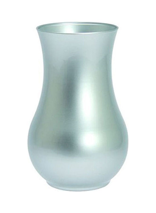 لومينارك مزهرية بلونٍ لامع من زجاج الصودا والجير فضي 20سم