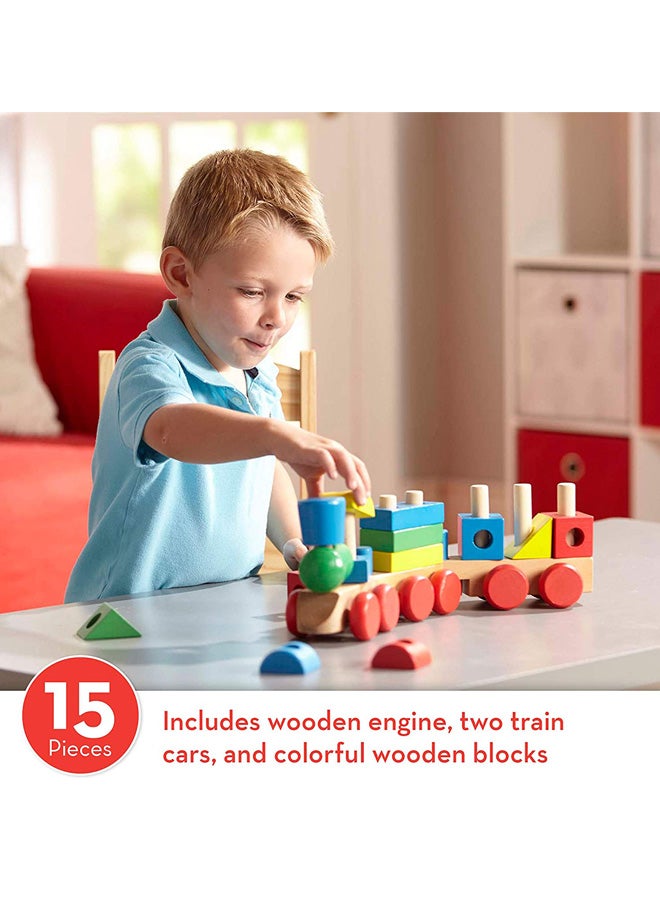 Melissa & Doug 15-Piece Stacking Train Toddler Play Set 5.5x3.5x18.2inch - Image 3