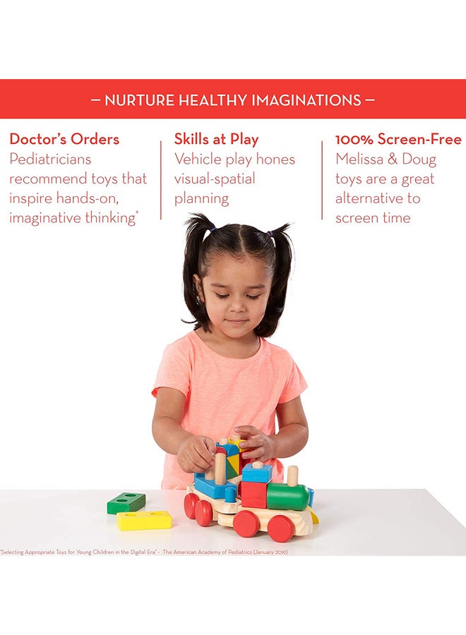 Melissa & Doug 15-Piece Stacking Train Toddler Play Set 5.5x3.5x18.2inch - Image 4