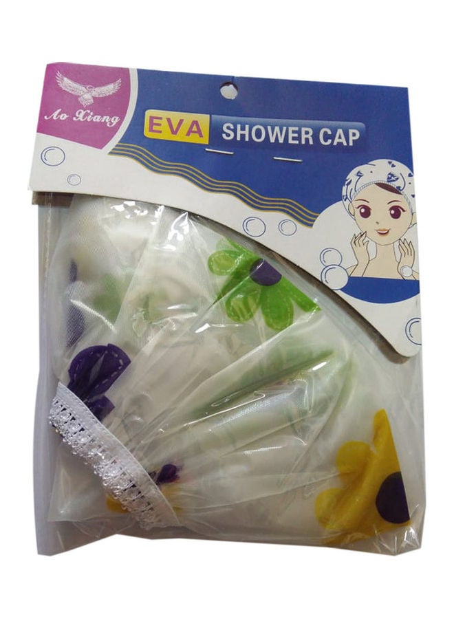 Eva Flowers Printed Shower Cap Multicolour 20 x 14cm - Image 1