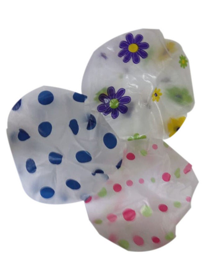 Eva 3-Pack Of Creative Design Printed Shower Cap Multicolour 20 x 14cm - Image 1