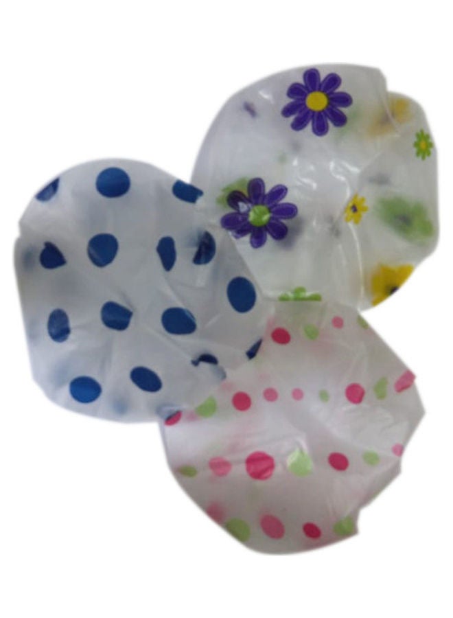 Eva 3-Pack Of Creative Design Printed Shower Cap Multicolour 20 x 14cm - Image 3