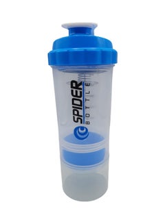 SPIDER BOTTLE Multiple Compartment Protein Shaker Clear/Blue  - Image 1