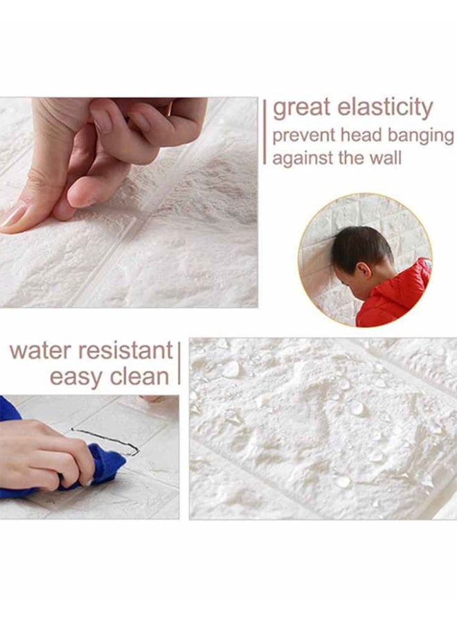 سابو مجموعة ملصقات جدارية على شكل طوب من الفوم ثلاثية الأبعاد ومكوّنة من 5 قطع أبيض 70x77x0.5سم - Image 4