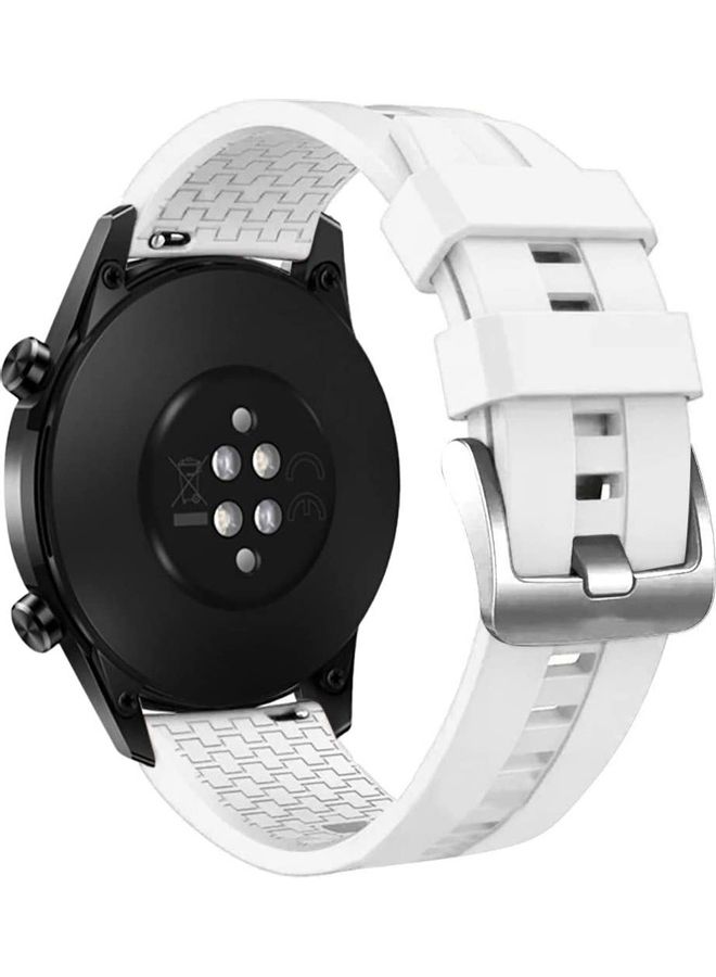 HuHa Sports Silicone Replacement Band for Garmin Watch Forerunner 245 White  - Image 2