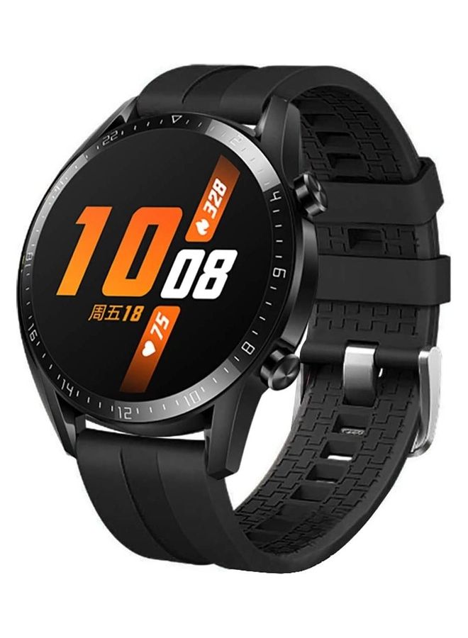 HuHa Sports Silicone Replacement Band For Amazfit BIP Lite Watch Black/Silver  - Image 2