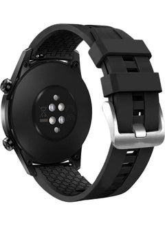 HuHa Sports Silicone Replacement Band For Amazfit BIP Lite Watch Black/Silver  - Image 3