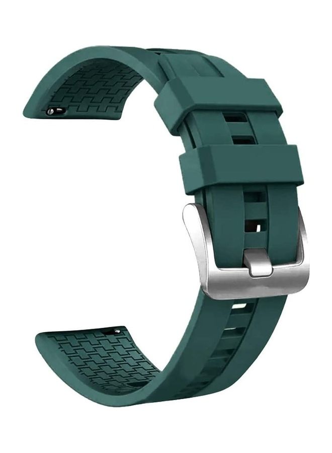 HuHa Sport Silicone Replacement Band for Amazfit  Pace Watch Green/Silver - Image 1