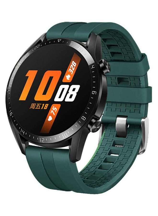 HuHa Sports Silicone Replacement Band for Fossil Gen 5 Garrett Watch Green/Silver  - Image 2