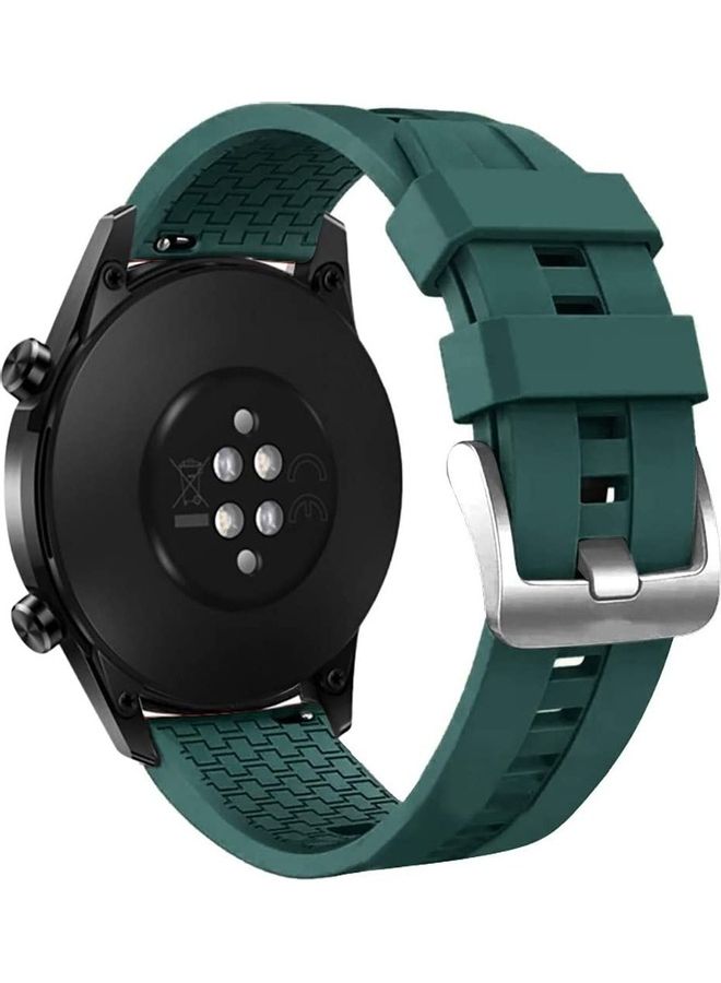HuHa Sports Silicone Replacement Band for Fossil Gen 5 Garrett Watch Green/Silver  - Image 3