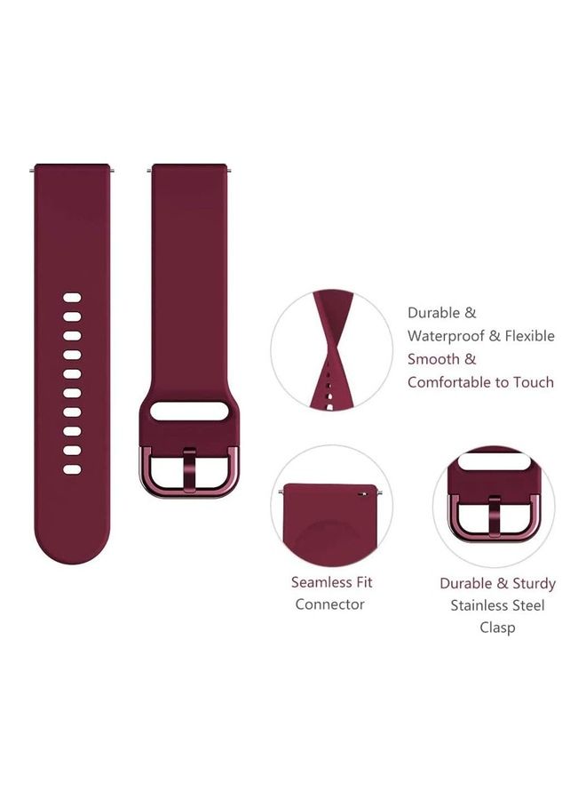 HuHa Replacement Band For Fossil Gen 5 Carlyle HR Watch Wine Red  - Image 3
