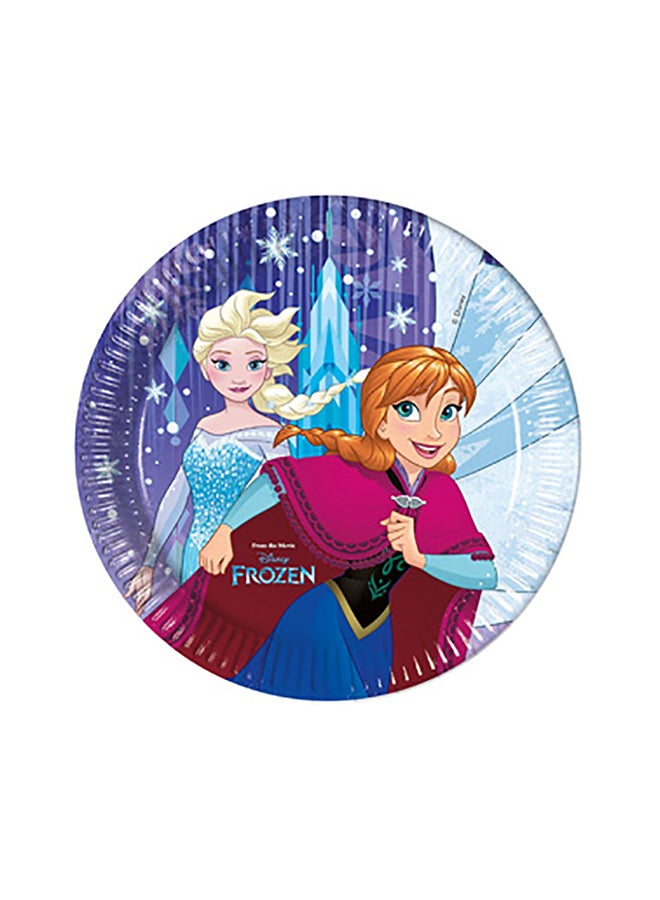 بروكوس أطباق ورقية بتصميم على شكل ندفات الثلج من فيلم ديزني "Frozen"