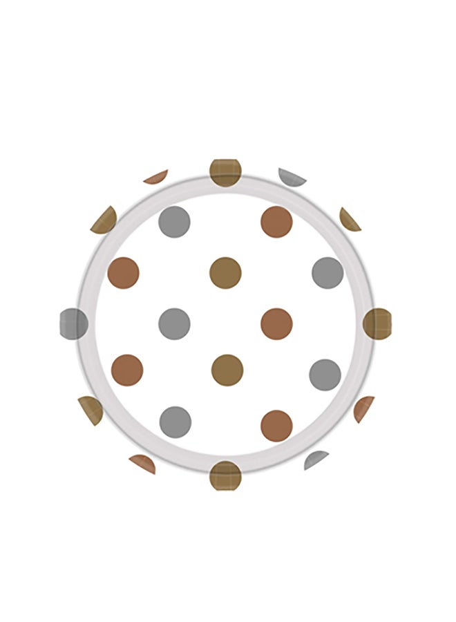 Amscan 8-Pieces Metal Dot Paper Plates