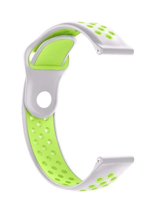 HuHa Silicone Dotted Replacement Band For Amazfit Watch GTR 42mm White/Green - Image 2