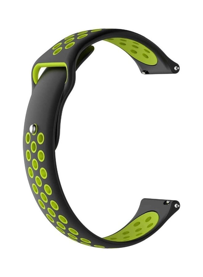 HuHa Silicone Dotted Replacement Band For Samsung Watch Gear S3 Black/Green - Image 1