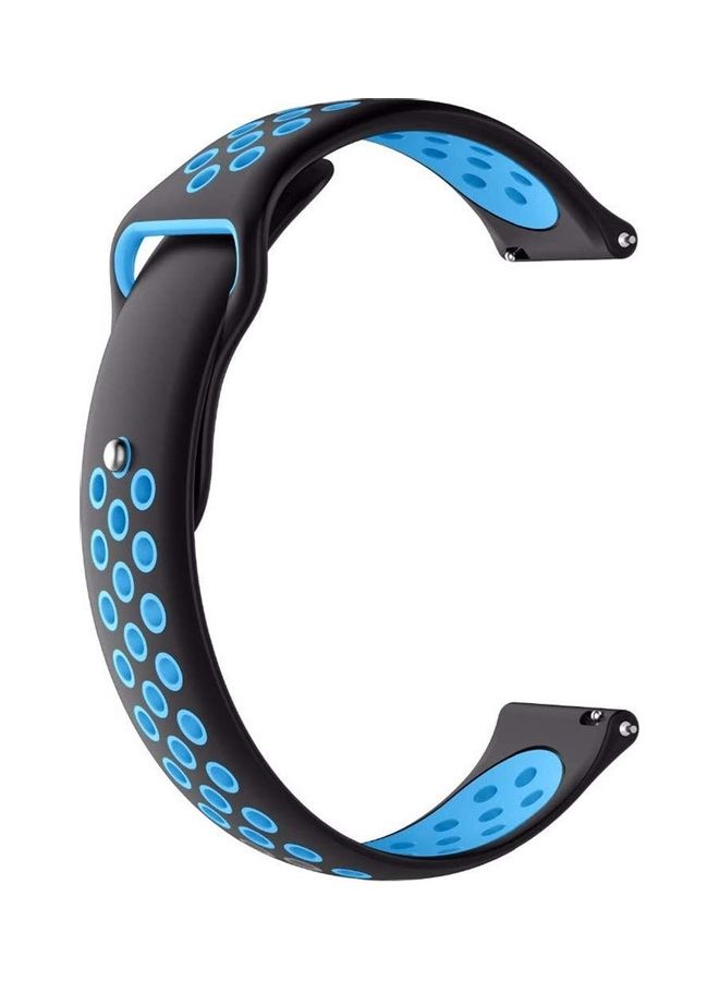 HuHa Silicone Replacement Band For Garmin Watch Vivo Active 3 Music Garmin Venu Black/Blue - Image 2