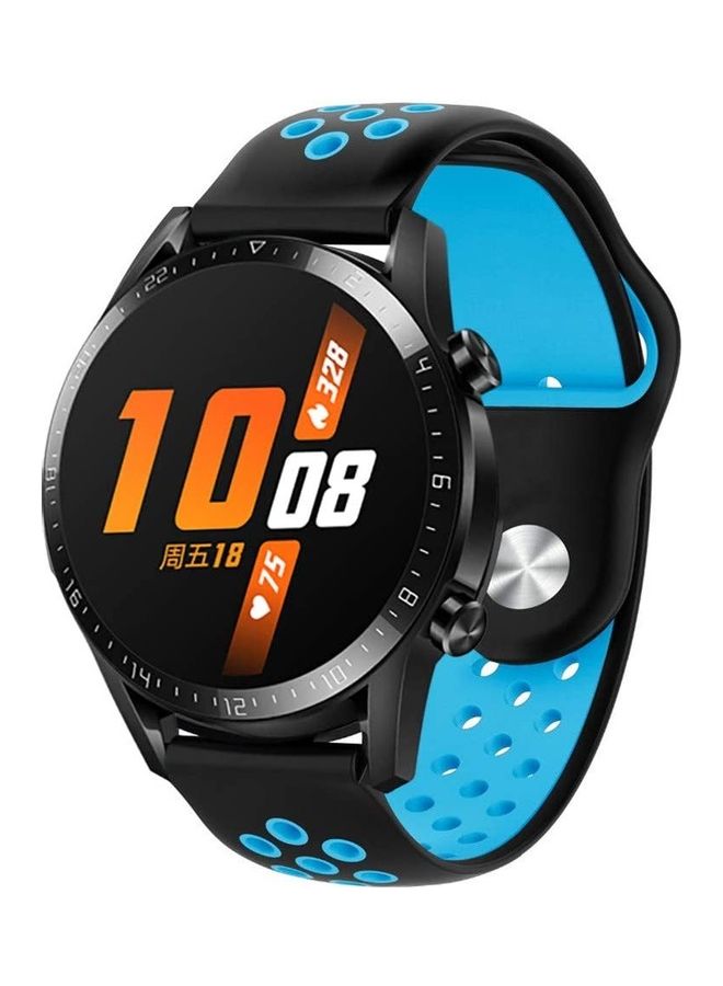 HuHa Silicone Replacement Band For Honor Magic Watch 2 - 46mm Black/Blue - Image 3