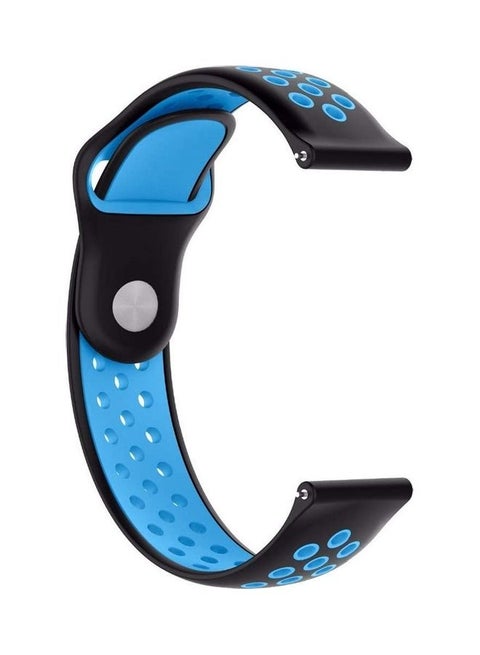 Silicone Replacement Band For Fossil Watch Gen 5 Garrett Black/Blue