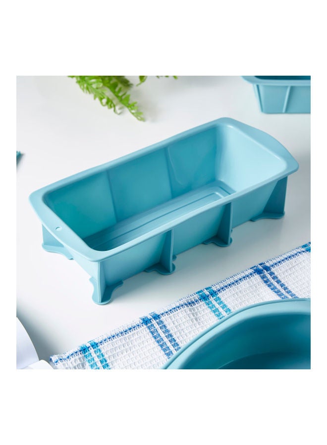Home Box Silicone 6-Cup Baking Loaf Pan Blue 6.8x13cm  - Image 1