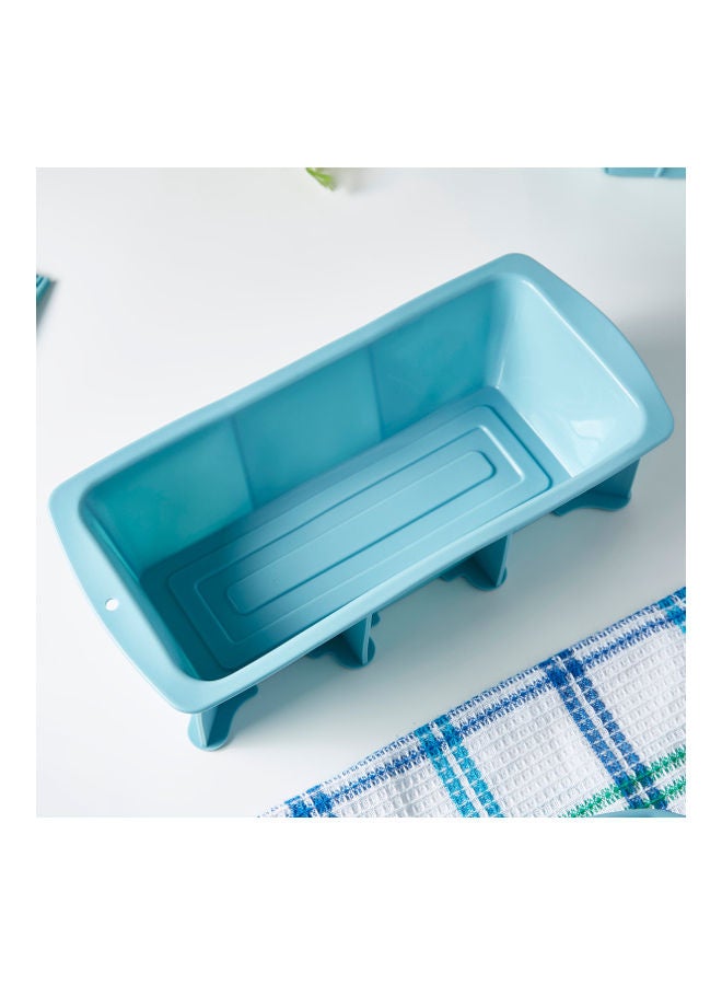 Home Box Silicone 6-Cup Baking Loaf Pan Blue 6.8x13cm  - Image 3