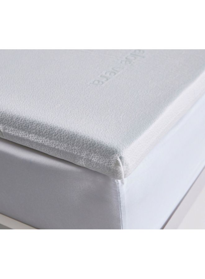 Home Box Aloe Vera Cool Gel Infused Memory Foam Twin Mattress Topper Polyester Blue 120cm  - Image 3