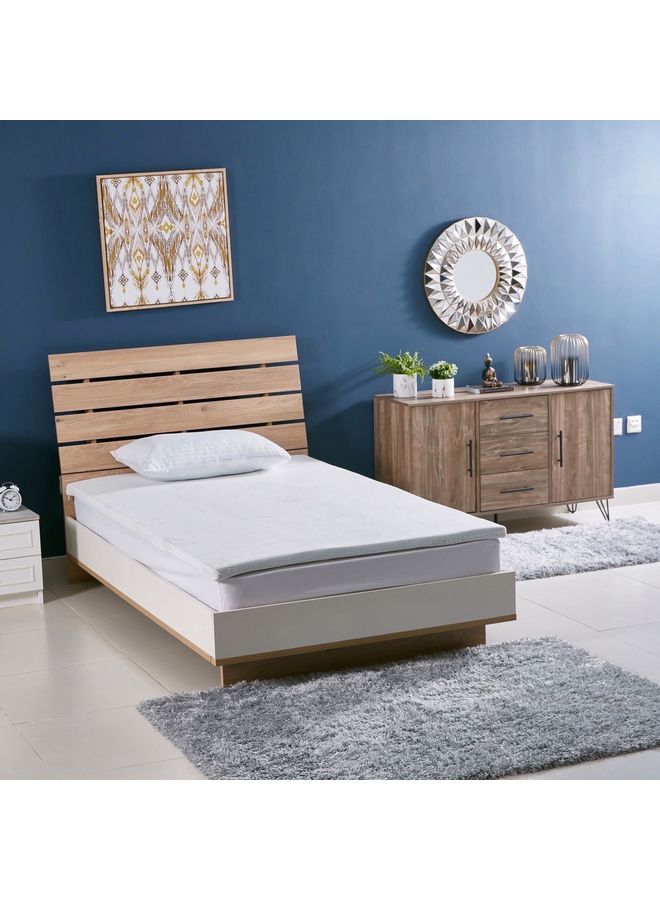 Home Box Aloe Vera Cool Gel Infused Memory Foam Twin Mattress Topper Polyester Blue 120cm  - Image 5