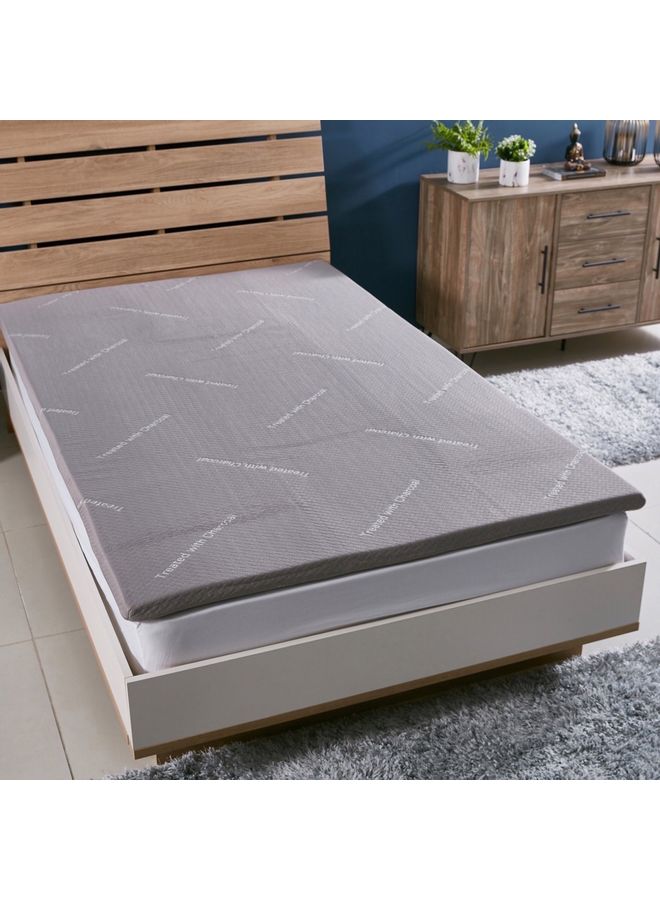 Home Box - Innate Charcoal Infused Memory Foam Twin Mattress Topper Polyester Grey 200x120cm - Image 1