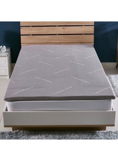 Home Box Innate Charcoal Infused Memory Foam Twin Mattress Topper Polyester Grey 200x120cm  - Image 2