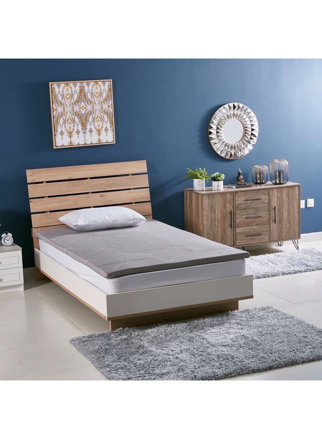 Home Box - Innate Charcoal Infused Memory Foam Twin Mattress Topper Polyester Grey 200x120cm - Image 1