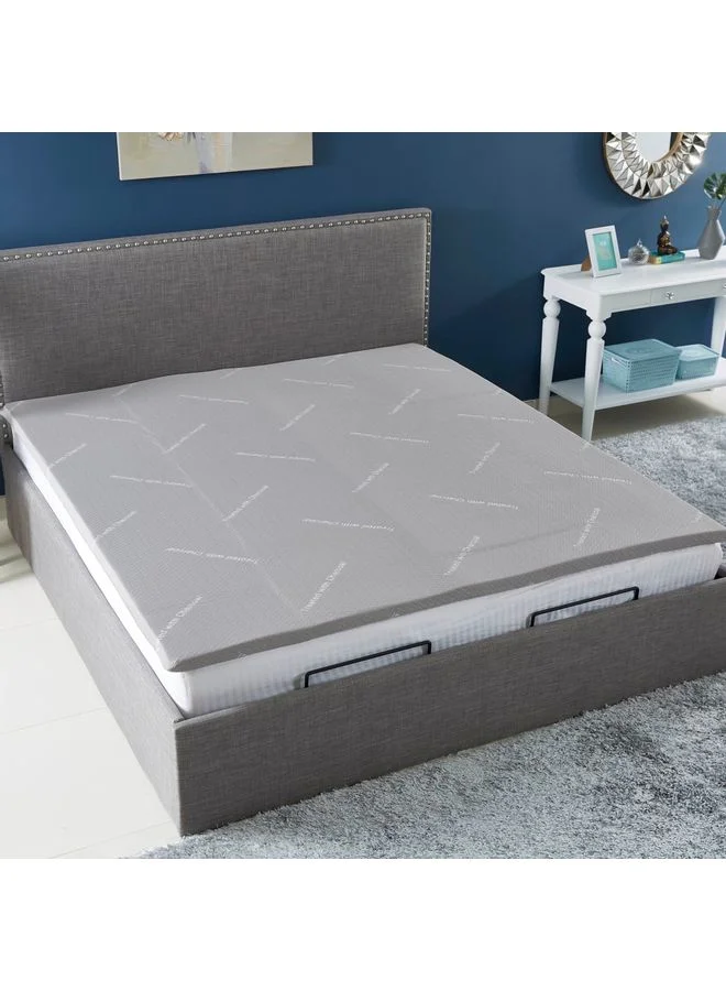 Home Box Premium Quality Long Lasting Super Soft Innate Charcoal Infused Memory Foam Washable Spill And Stain Resistant King Size Mattress Topper 180x200cm