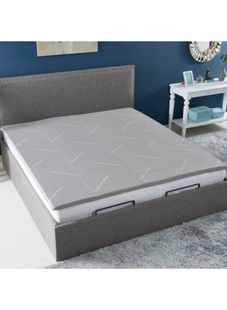 Premium Quality Long Lasting Super Soft Innate Charcoal Infused Memory Foam Washable Spill And Stain Resistant King Size Mattress Topper 180x200cm Polyester Grey - v1613017604/N44326077A_2