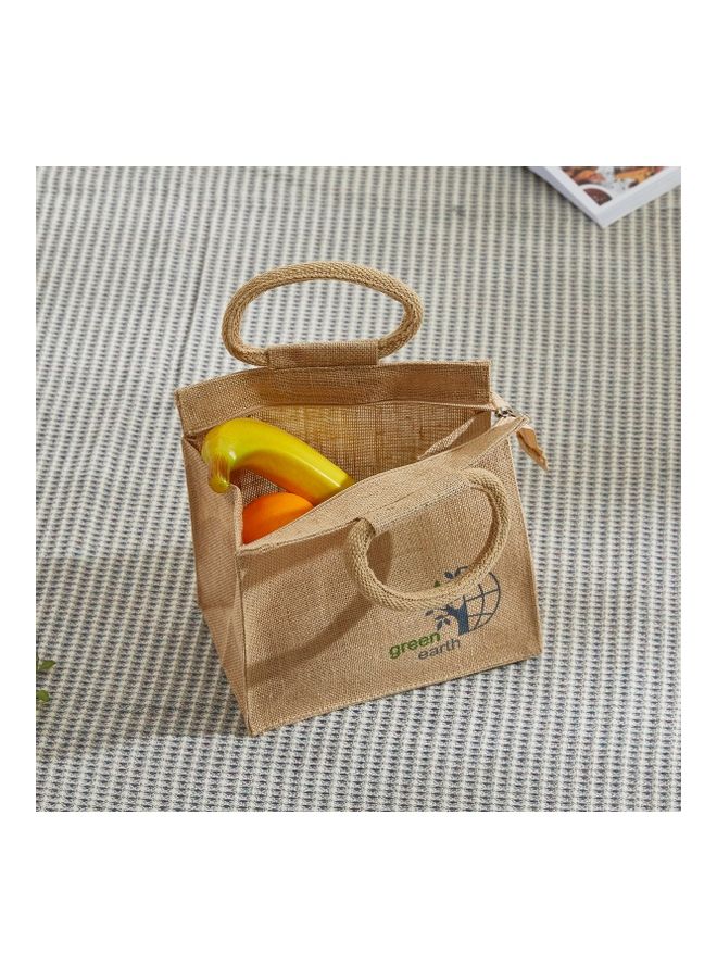 Home Box Go Green Lunch Bag With Zipper Brown 25x25cm  - Image 1