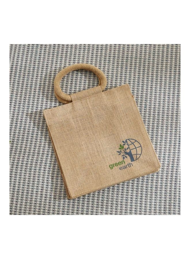 Home Box Go Green Lunch Bag With Zipper Brown 25x25cm  - Image 3