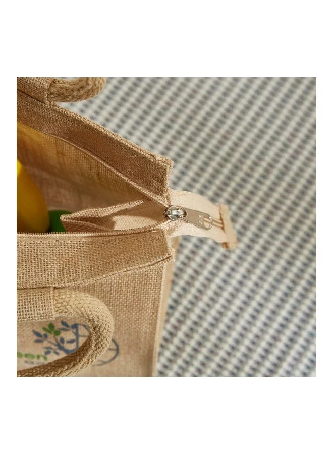 Home Box Go Green Lunch Bag With Zipper Brown 25x25cm