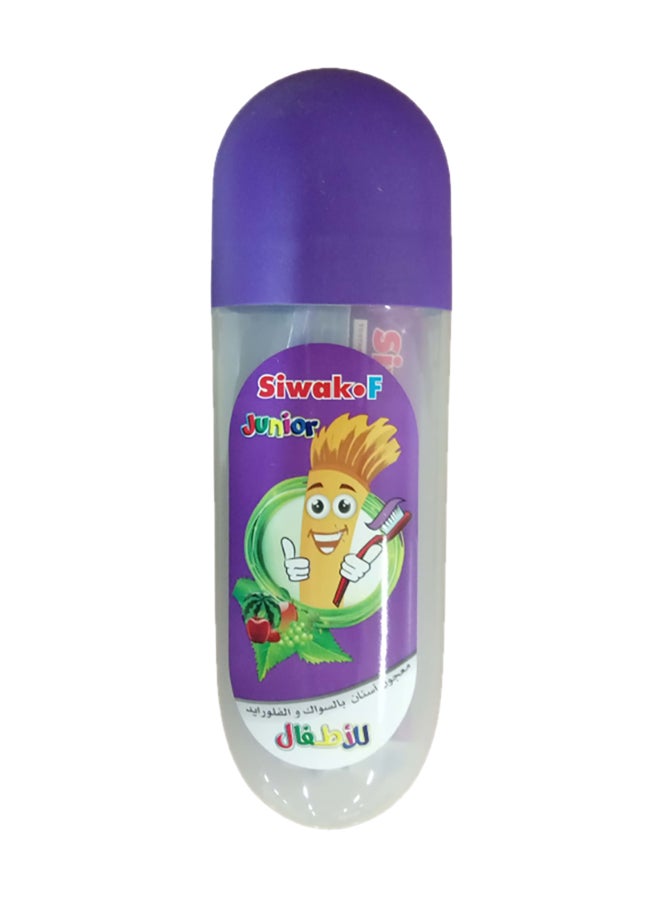 سواك.إف مجموعة معجون أسنان للأطفال مع فرشاة أسنان شفاف 50جرام