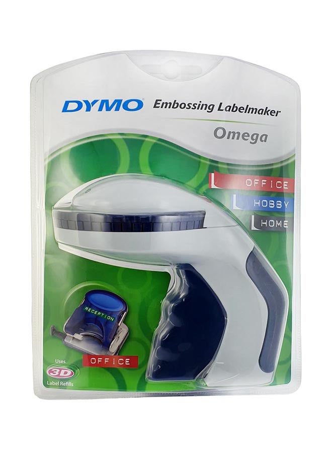 Dymo - Omega Embossing Label Maker White/Blue - Image 1