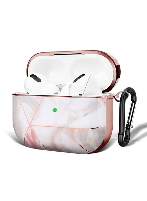 Protective Case Cover For Apple AirPods Pro With Keychain Hook White, Pink