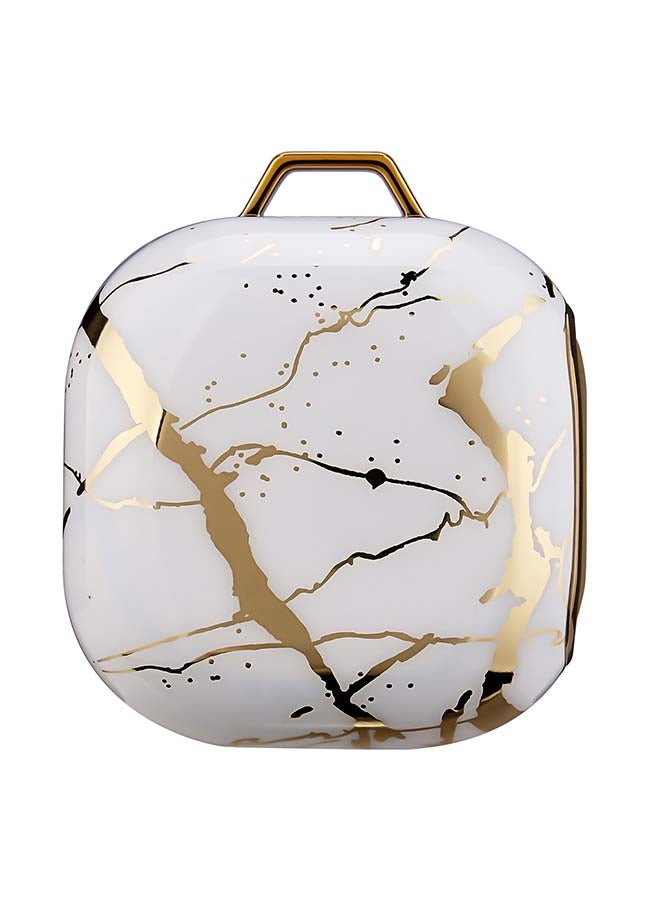 أو أوزون غطاء حماية واق لسماعات جالاكسي بادز برو مع خطاف لسلسلة المفاتيح أبيض/ذهبي - Image 3