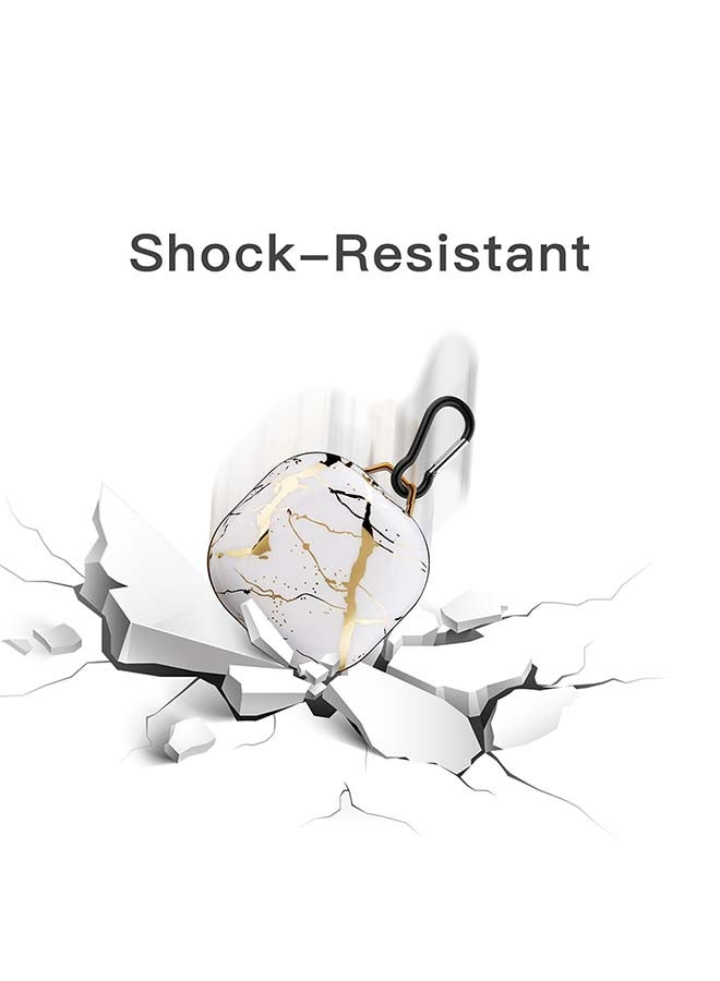 أو أوزون غطاء حماية واق لسماعات جالاكسي بادز برو مع خطاف لسلسلة المفاتيح أبيض/ذهبي - Image 5