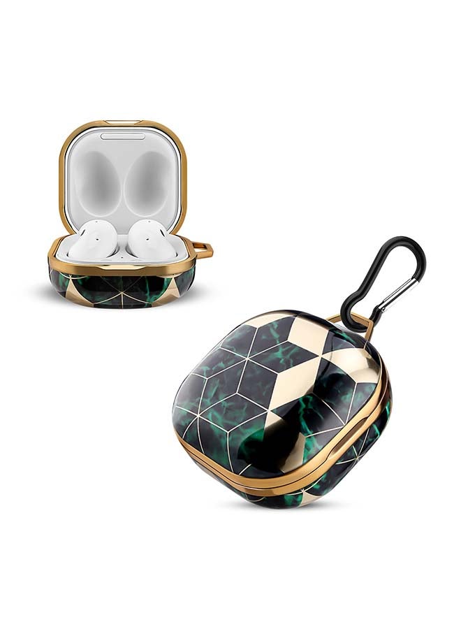 أو أوزون غطاء حماية واق لسماعات جالاكسي بادز لايف مع خطاف لسلسلة المفاتيح ذهبي/ أخضر - Image 1