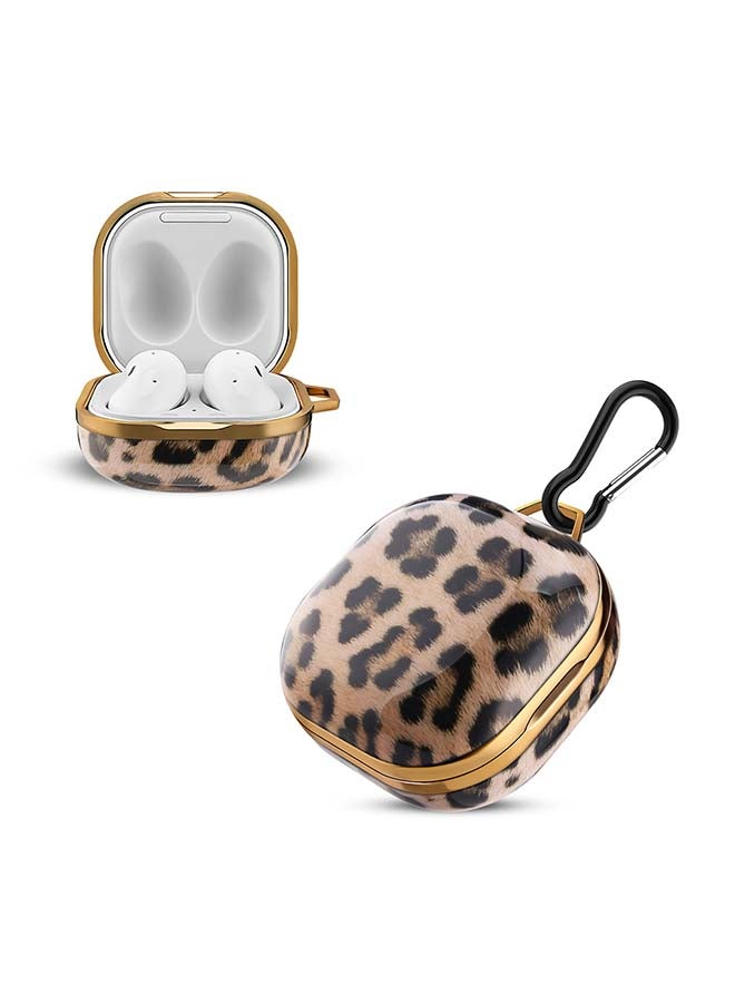 O Ozone Protective Case Cover For Galaxy Buds Live/Pro With Keychain Hook Black & Brown - Image 1