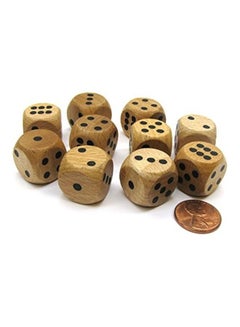 Koplow Games Set Of 10 D6 Six Sided Rounded Corner Wooden Dice  - Image 1
